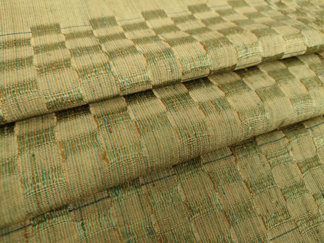 平和屋着物●訪問着　紬地　めがね織　横段文　正絹　逸品　DAAY1816ps