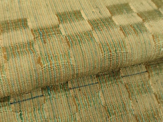 平和屋着物●訪問着　紬地　めがね織　横段文　正絹　逸品　DAAY1816ps