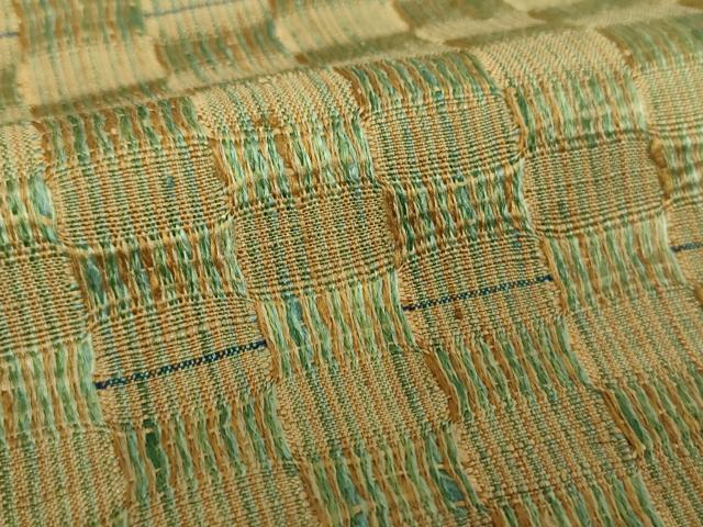 平和屋着物●訪問着　紬地　めがね織　横段文　正絹　逸品　DAAY1816ps