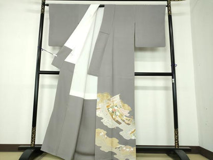 平和屋着物●豪華色留袖　作家物　几帳花文　金彩　正絹　逸品　DAAY1818ps