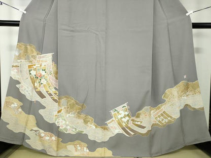 平和屋着物●豪華色留袖　作家物　几帳花文　金彩　正絹　逸品　DAAY1818ps