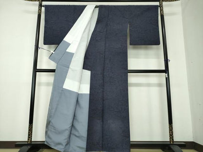 平和屋着物●結城紬　草花文　正絹　逸品　DAAY1823ps