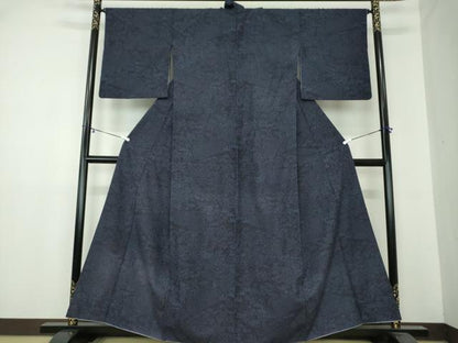 平和屋着物●結城紬　草花文　正絹　逸品　DAAY1823ps
