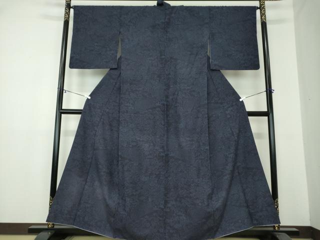 平和屋着物●結城紬　草花文　正絹　逸品　DAAY1823ps