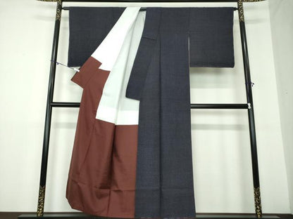 平和屋着物●結城紬 亀甲柄 正絹 逸品 未使用 DAAY1831ps