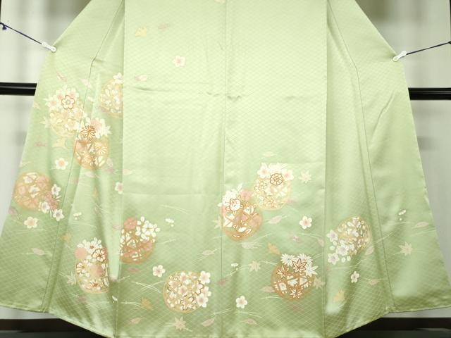 平和屋着物●訪問着 駒刺繍 吹き寄せ花籠文 金彩 正絹 逸品 DAAY1832ps