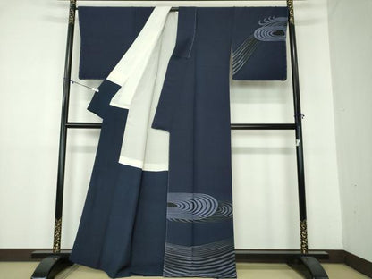 平和屋着物●訪問着　流水文　正絹　逸品　DAAY1841ps