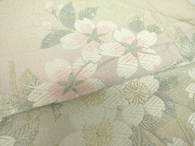 平和屋着物●六通柄袋帯 唐織 モール 枝垂れ桜 金銀糸 正絹 逸品 DAAY1847ps