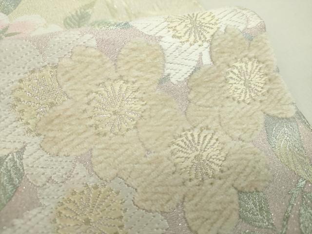 平和屋着物●六通柄袋帯 唐織 モール 枝垂れ桜 金銀糸 正絹 逸品 DAAY1847ps