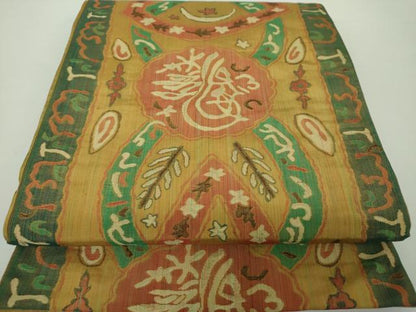 平和屋着物●六通柄　本袋帯　変わり花間道　正絹　逸品　DAAY1851ps