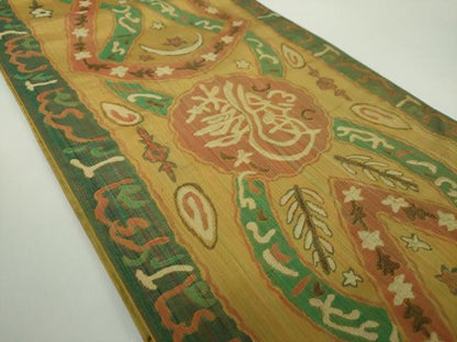 平和屋着物●六通柄　本袋帯　変わり花間道　正絹　逸品　DAAY1851ps