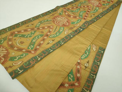 平和屋着物●六通柄　本袋帯　変わり花間道　正絹　逸品　DAAY1851ps