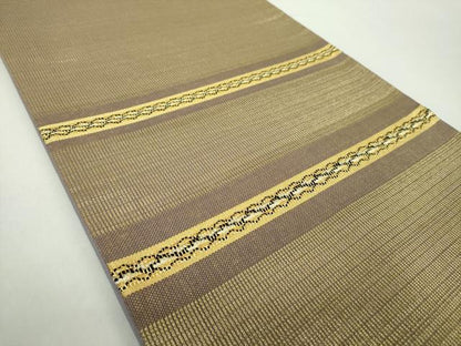 平和屋着物●太鼓柄袋帯　横段文　金糸　正絹　逸品　DAAY1857ps