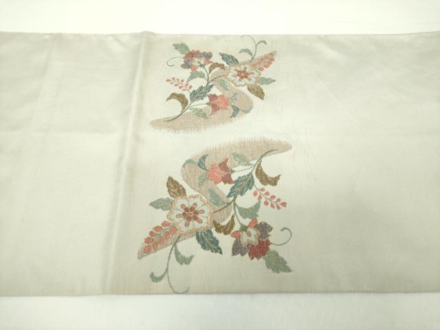 平和屋着物●太鼓柄袋帯　更紗花唐草文　金糸　鈴乃屋扱い　正絹　逸品　DAAY1860ps