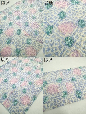 平和屋着物●全通柄九寸名古屋帯 総絞り 格子花文 正絹 逸品 DAAY1931ps
