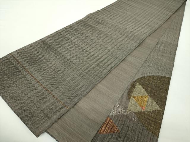 平和屋着物▽太鼓柄袋帯 スリーシーズン帯 春 夏 秋 鱗丸文 金銀糸 正絹 逸品 DAAY1948ps