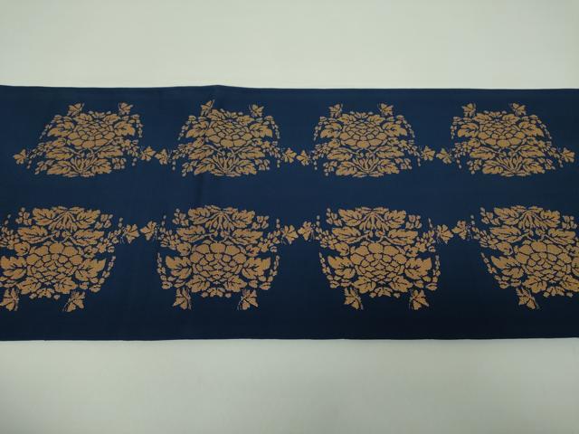 平和屋着物●龍村平蔵製 六通柄 本袋帯 羊花推朱錦 金糸 正絹 逸品 DAAY1951ps