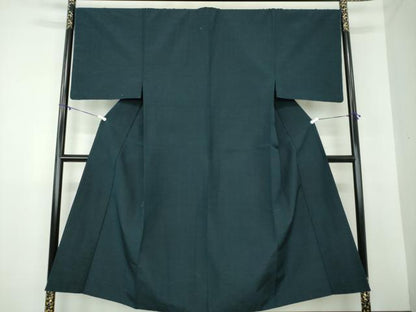 平和屋着物●男性 紬 アンサンブル 長羽織 濃紺地 正絹 逸品 未使用 DAAY1956ps