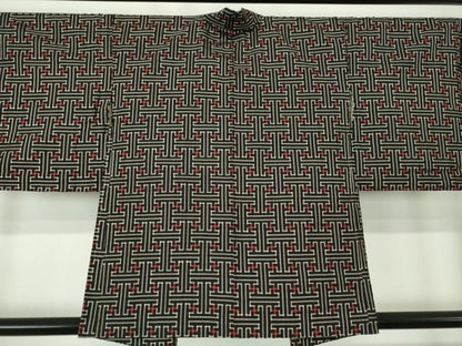 平和屋着物●本場大島紬 龍郷絣 秋名バラ アンサンブル 正絹 逸品 未使用 DAAY1959ps