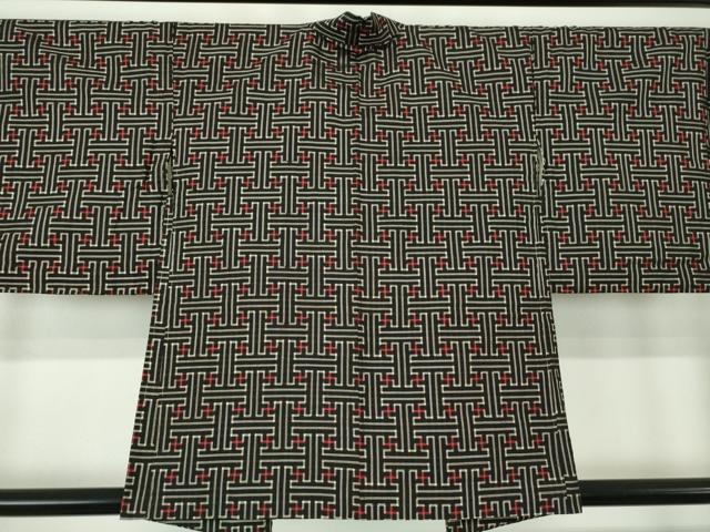 平和屋着物●本場大島紬 龍郷絣 秋名バラ アンサンブル 正絹 逸品 未使用 DAAY1959ps