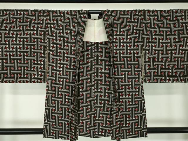 平和屋着物●本場大島紬 龍郷絣 秋名バラ アンサンブル 正絹 逸品 未使用 DAAY1959ps