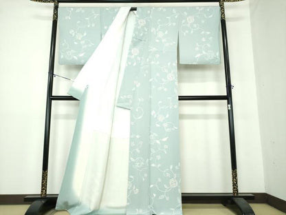 平和屋着物●上質な小紋 ろうけつ染め 花鳥唐草文 ロング丈 正絹 逸品 DAAY1963ps
