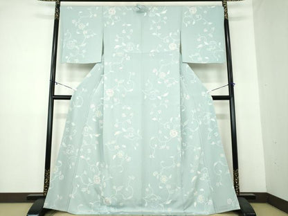 平和屋着物●上質な小紋 ろうけつ染め 花鳥唐草文 ロング丈 正絹 逸品 DAAY1963ps