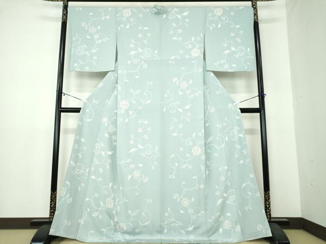平和屋着物●上質な小紋 ろうけつ染め 花鳥唐草文 ロング丈 正絹 逸品 DAAY1963ps
