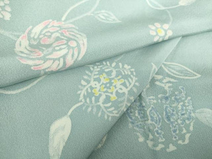 平和屋着物●上質な小紋 ろうけつ染め 花鳥唐草文 ロング丈 正絹 逸品 DAAY1963ps