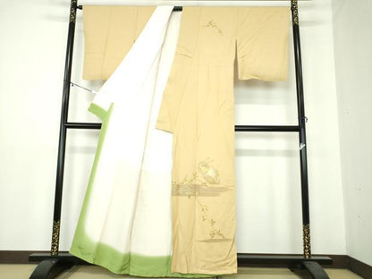 平和屋着物●訪問着 竹屋町刺繍 跳兎 金銀彩 正絹 逸品 DAAY1971ps
