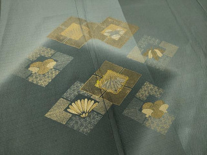 平和屋着物●訪問着　駒刺繍　花菱文　暈し染め　金彩　正絹　逸品　DAAY1972ps