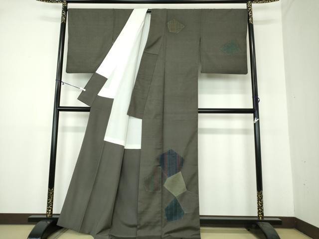 平和屋着物●訪問着 紬地 抽象文様 正絹 逸品 DAAY1981ps
