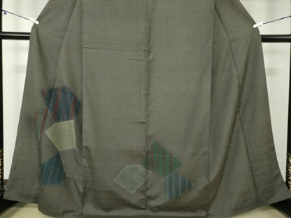 平和屋着物●訪問着 紬地 抽象文様 正絹 逸品 DAAY1981ps