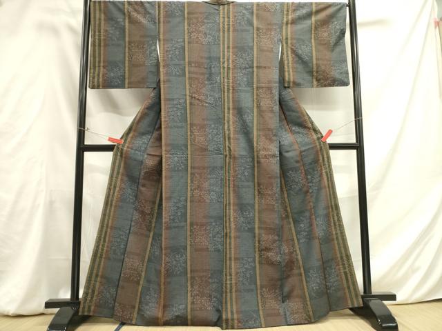 平和屋着物●上質な紬 風景花文 正絹 逸品 DAAY2035op