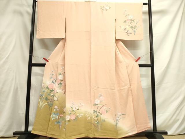 平和屋着物●訪問着 友禅 草花 暈し染め 正絹 逸品 DAAY2039op