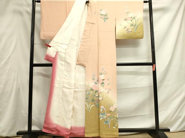 平和屋着物●訪問着 友禅 草花 暈し染め 正絹 逸品 DAAY2039op