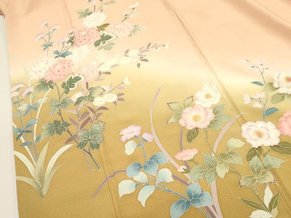 平和屋着物●訪問着 友禅 草花 暈し染め 正絹 逸品 DAAY2039op