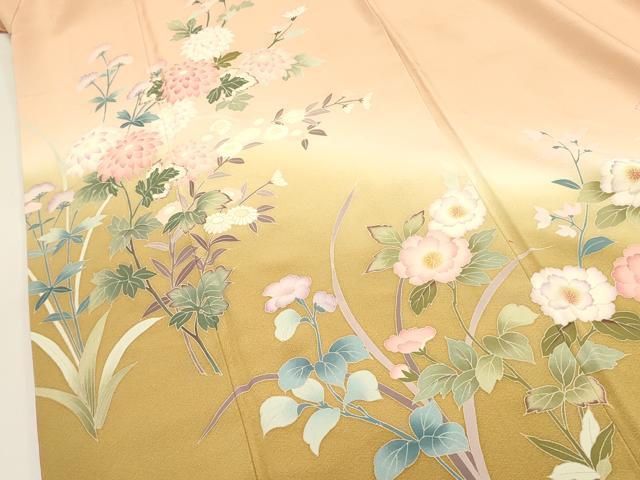 平和屋着物●訪問着 友禅 草花 暈し染め 正絹 逸品 DAAY2039op