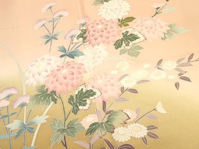 平和屋着物●訪問着 友禅 草花 暈し染め 正絹 逸品 DAAY2039op