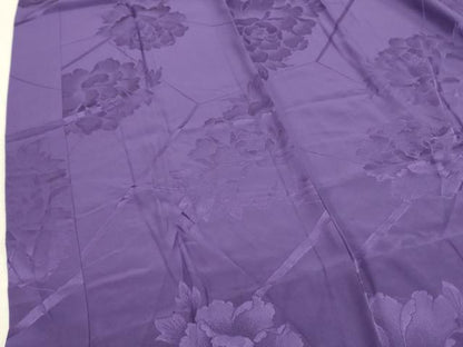 平和屋着物●振袖用長襦袢　無双仕立て　牡丹地紋　滅紫色　正絹　逸品　DAAY2046op