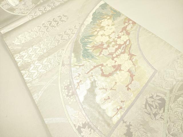 平和屋着物◎六通柄袋帯　唐織　地紙花文　金銀糸　正絹　逸品　DAAY2392op