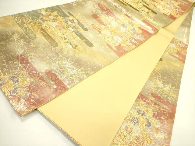 平和屋着物◎六通柄袋帯　琳彩錦　花車文　金銀糸　正絹　逸品　DAAY2428op