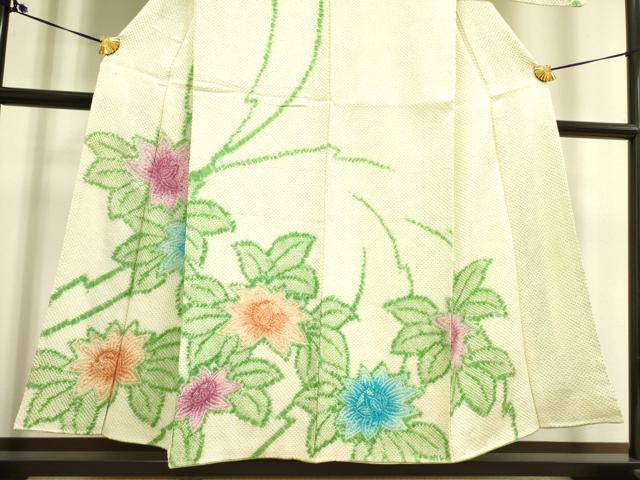 平和屋着物●訪問着　総絞り　草花　正絹　逸品　DAAY2450op