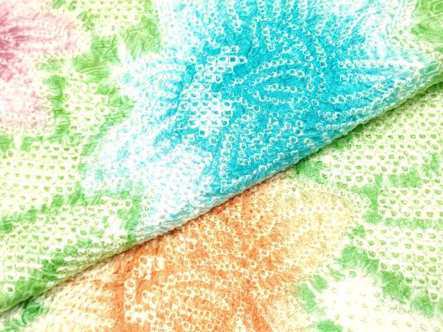 平和屋着物●訪問着　総絞り　草花　正絹　逸品　DAAY2450op