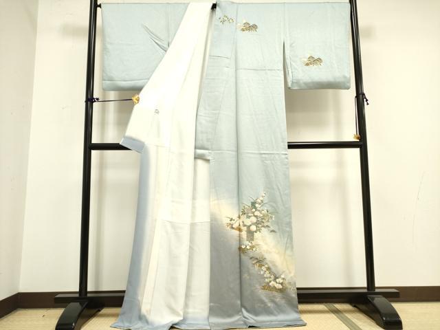 平和屋着物●訪問着 花筏 暈し染め 金彩 ロング丈 正絹 逸品 DAAY2468op
