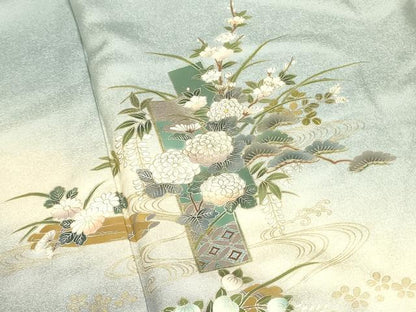 平和屋着物●訪問着 花筏 暈し染め 金彩 ロング丈 正絹 逸品 DAAY2468op