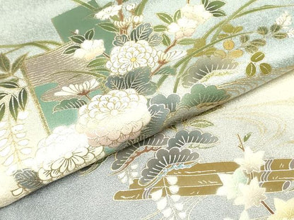 平和屋着物●訪問着 花筏 暈し染め 金彩 ロング丈 正絹 逸品 DAAY2468op