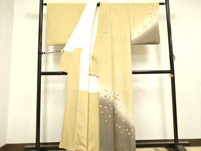 平和屋着物●訪問着 作家物 花丸文 暈し染め 鬼しぼ縮緬 正絹 逸品 DAAY2471op