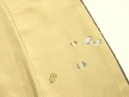 平和屋着物●訪問着 作家物 花丸文 暈し染め 鬼しぼ縮緬 正絹 逸品 DAAY2471op