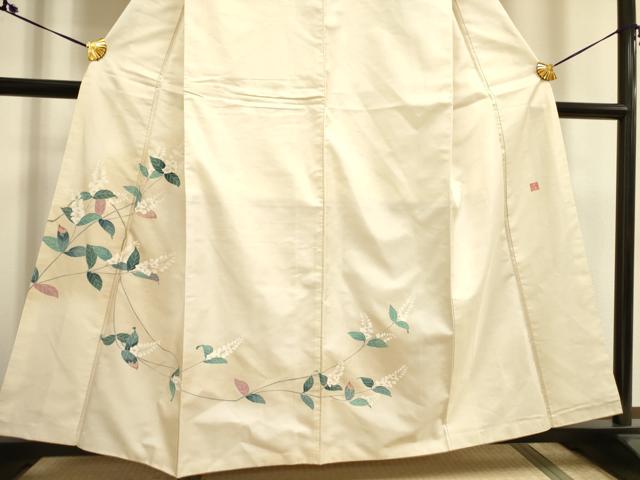 平和屋着物●訪問着　紬地　作家物　草花　正絹　逸品　DAAY2472op